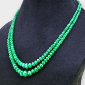 Emerald 2.5-9.5mm Smooth Rondelle 15-16 Inch. Multi Strand Beads Necklace - 183.2 Cts.