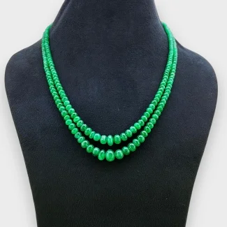 Emerald 2.5-9.5mm Smooth Rondelle 15-16 Inch. Multi Strand Beads Necklace - 183.2 Cts.