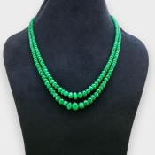 Emerald 2.5-9.5mm Smooth Rondelle 15-16 Inch. Multi Strand Beads Necklace - 183.2 Cts.
