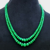 Emerald 2.5-9.5mm Smooth Rondelle 15-16 Inch. Multi Strand Beads Necklace - 183.2 Cts.