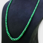 Emerald 4.5-10mm Smooth Rondelle 21 Inch. Beads Necklace - 176.5 Cts.