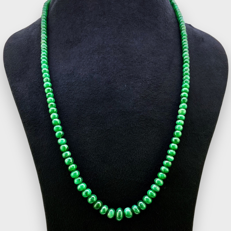 Emerald 4.5-10mm Smooth Rondelle 21 Inch. Beads Necklace - 176.5 Cts.