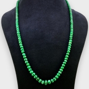 Emerald 4.5-10mm Smooth Rondelle 21 Inch. Beads Necklace - 176.5 Cts.