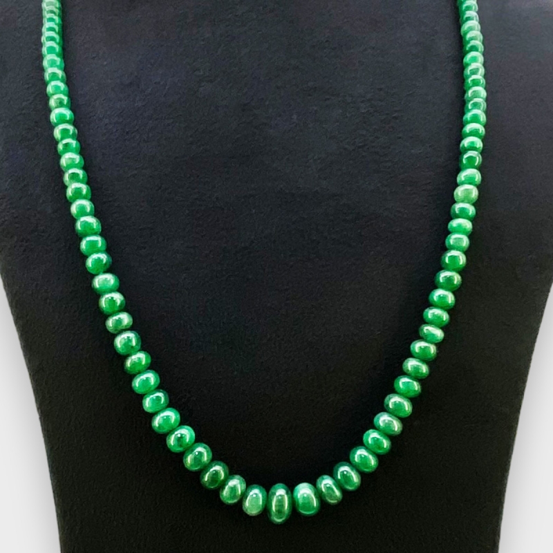 Emerald 4.5-10mm Smooth Rondelle 21 Inch. Beads Necklace - 176.5 Cts.