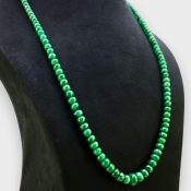 Emerald 4.5-10mm Smooth Rondelle 21 Inch. Beads Necklace - 176.5 Cts.
