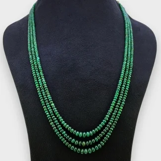Emerald 2.5-6.5mm Smooth Rondelle 18-20 Inch. Multi Strand Beads Necklace - 202.55 Cts.
