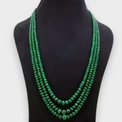 Emerald 3-8.5mm Smooth Rondelle 22-24 Inch. Multi Strand Beads Necklace - 338.2 Cts.