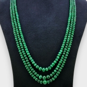 Emerald 3-8.5mm Smooth Rondelle 22-24 Inch. Multi Strand Beads Necklace - 338.2 Cts.