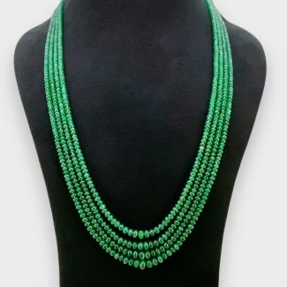 Emerald 2.5-6.5mm Smooth Rondelle 20-22 Inch. Multi Strand Beads Necklace - 273.5 Cts.