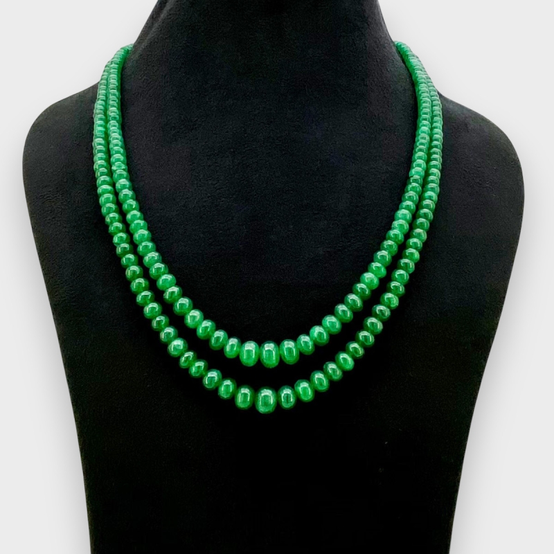 Emerald 3.5-9mm Smooth Rondelle 18-19 Inch. Multi Strand Beads Necklace - 277.1 Cts.