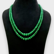 Emerald 3.5-9mm Smooth Rondelle 18-19 Inch. Multi Strand Beads Necklace - 277.1 Cts.