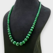 Emerald 4-13mm Smooth Rondelle 19 Inch. Beads Necklace - 295.2 Cts.