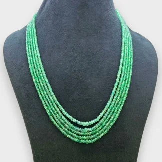 Emerald 2-5mm Faceted Rondelle A+ Grade Multi Strand Beads Necklace - 160315