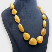 Yellow Sapphire 21-34mm Smooth Nugget A Beads Necklace - 181828