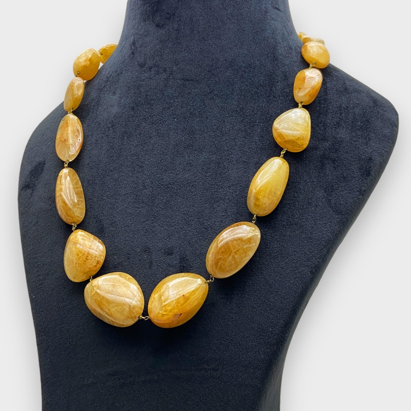 Yellow Sapphire 21-34mm Smooth Nugget A Beads Necklace - 181828