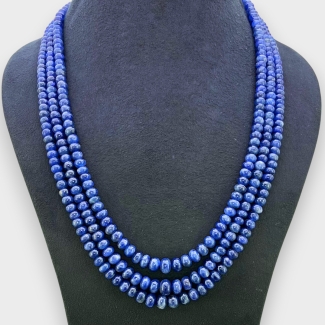 Blue Sapphire 5.5-10mm Smooth Rondelle A Grade Multi Strand Beads Necklace - 160345
