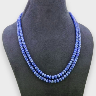 Blue Sapphire 5-8mm Smooth Rondelle A Grade Multi Strand Beads Necklace - 160348