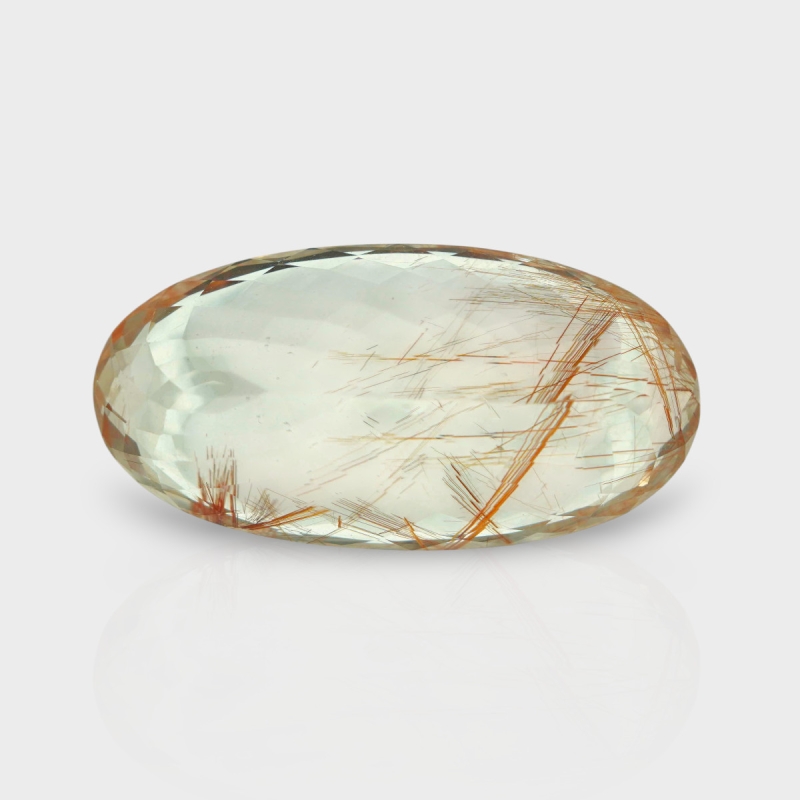 Copper Rutile 39x20mm Faceted Oval AA Grade Loose Gemstone - 116809