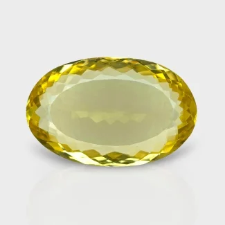 Hydro Lemon Quartz 37x33mm Faceted Oval AAA Grade Loose Gemstone - 143340