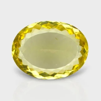 Hydro Lemon Quartz 34x26mm Faceted Oval AAA Grade Loose Gemstone - 143351