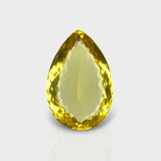 Hydro Lemon Quartz 41x28mm Faceted Pear AAA Grade Loose Gemstone - 143388