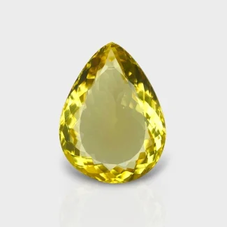 Hydro Lemon Quartz 37x28mm Faceted Pear AAA Grade Loose Gemstone - 143381