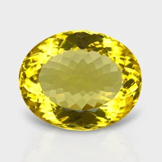 Hydro Lemon Quartz 33x26mm Faceted Oval AAA Grade Loose Gemstone - 143356