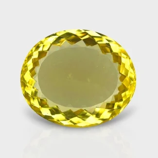 Hydro Lemon Quartz 35x29mm Faceted Oval AAA Grade Loose Gemstone - 143362
