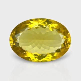 Lemon Quartz 32x23mm Faceted Oval AAA Grade Loose Gemstone - 159702