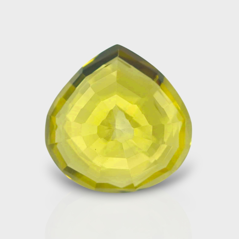 Lemon Quartz 18.5mm Checkerboard Heart AAA+ Grade Loose Gemstone - 159721