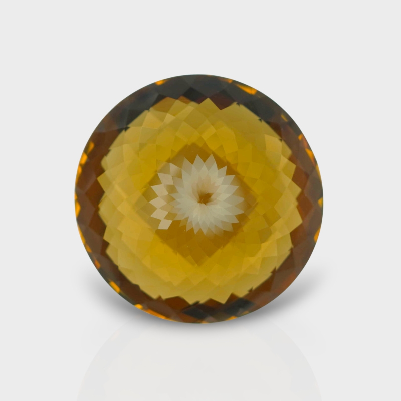 Whisky Quartz 30mm Checkerboard Round AAA+ Grade Loose Gemstone - 159939