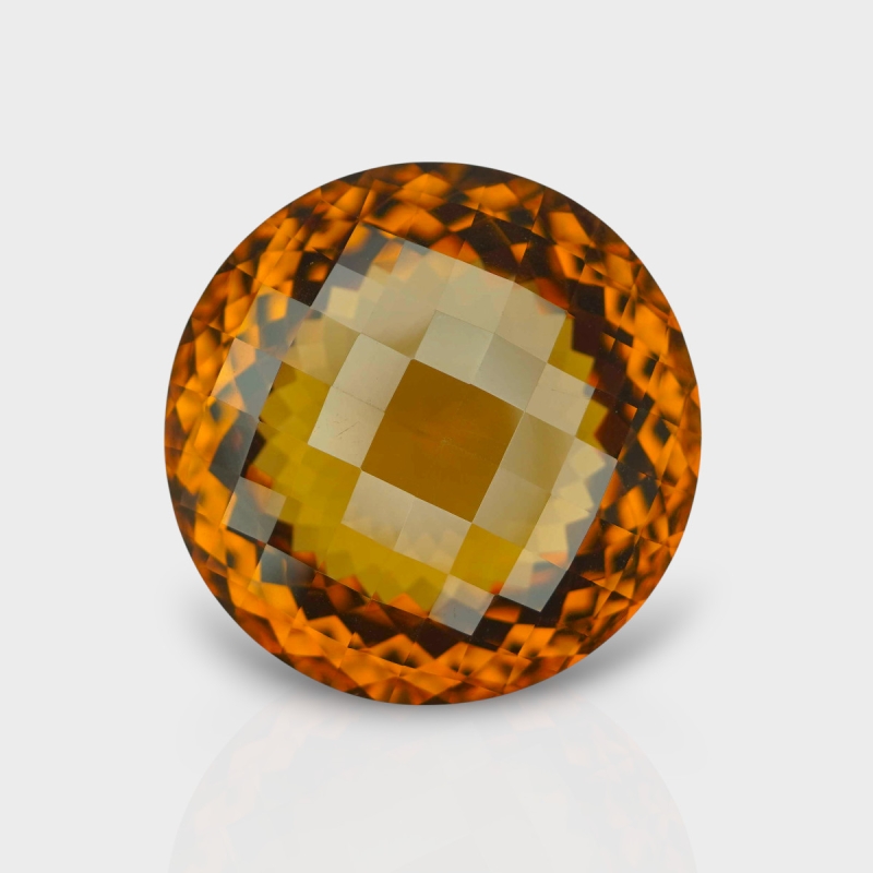 Whisky Quartz 30mm Checkerboard Round AAA+ Grade Loose Gemstone - 159939