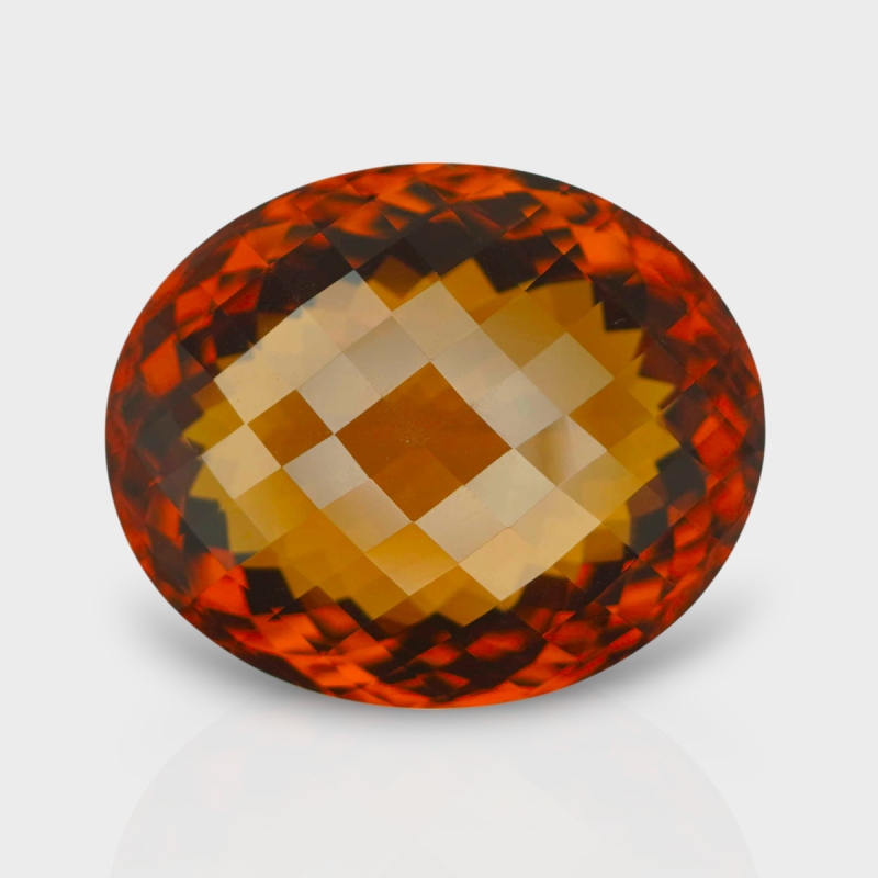 Whisky Quartz 31x26mm Checkerboard Oval AAA+ Grade Loose Gemstone - 159940