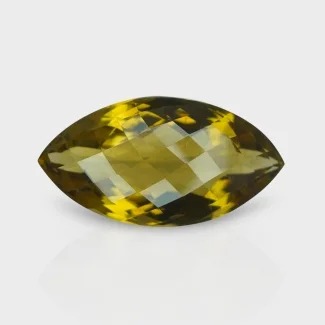 Olive Quartz 33x17mm Checkerboard Marquise AAA Grade Loose Gemstone - 160005