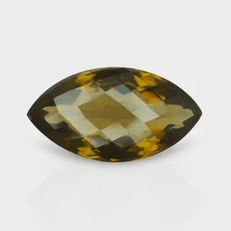 Olive Quartz 31x18mm Checkerboard Marquise AAA Grade Loose Gemstone - 160008