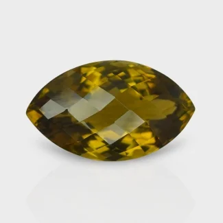 Olive Quartz 26x15mm Checkerboard Marquise AAA Grade Loose Gemstone - 160009