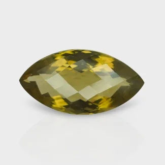 Olive Quartz 30x15mm Checkerboard Marquise AAA Grade Loose Gemstone - 160010