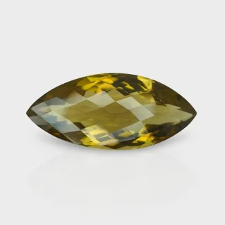 Olive Quartz 37x16mm Checkerboard Marquise AAA Grade Loose Gemstone - 160011
