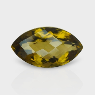 Olive Quartz 29x17mm Checkerboard Marquise AAA Grade Loose Gemstone - 160020