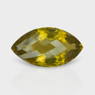Olive Quartz 32x17mm Checkerboard Marquise AAA Grade Loose Gemstone - 160023
