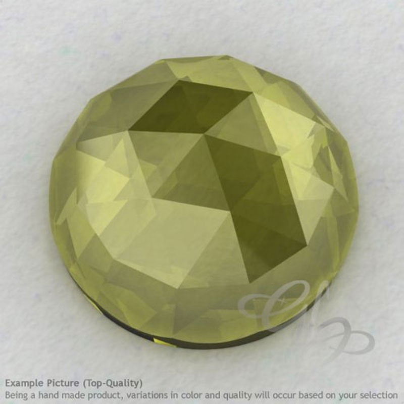 Olive Quartz Round Shape Calibrated Cabochons