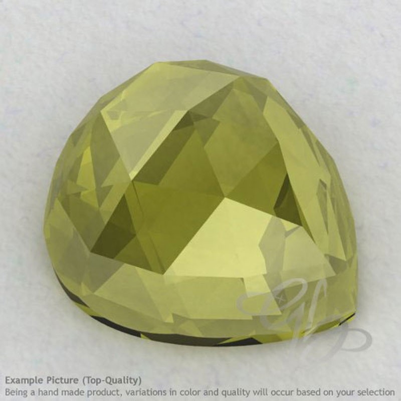 Olive Quartz Heart Shape Calibrated Cabochons