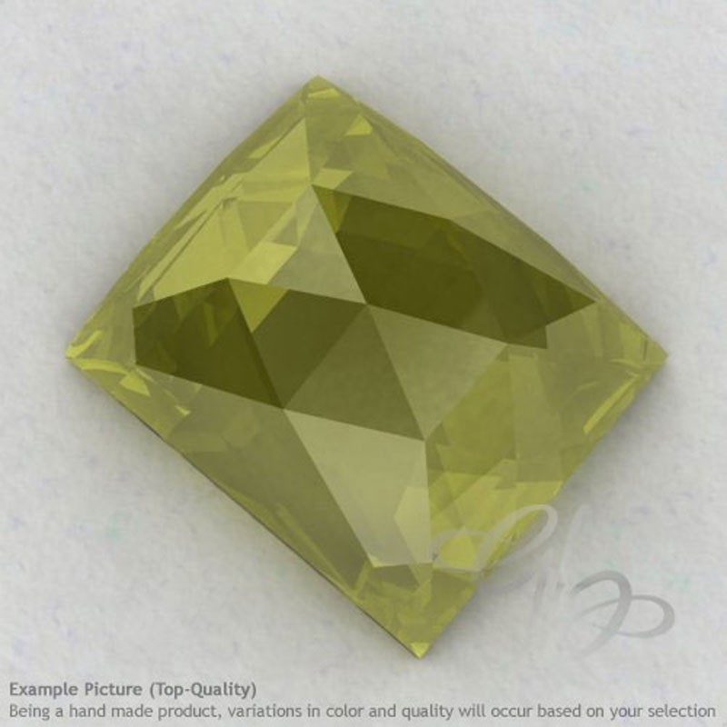 Olive Quartz Baguette Shape Calibrated Cabochons