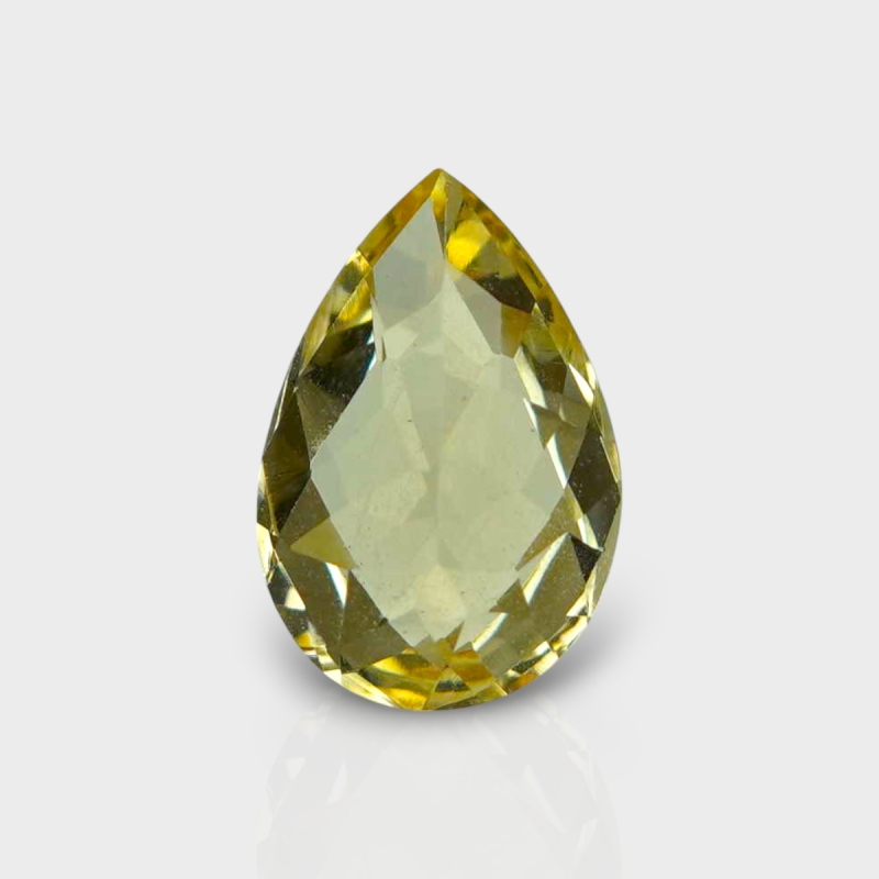 Yellow Beryl 11.5x8mm Checkerboard Pear AAA Grade Loose Gemstone - 160337