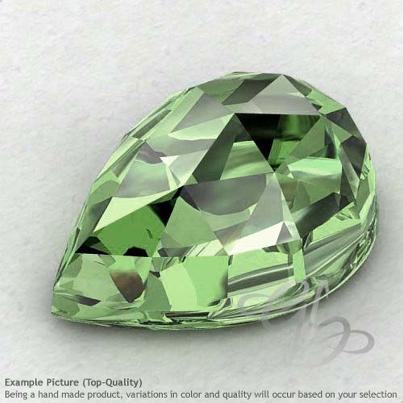 Green Amethyst Pear Shape Calibrated Cabochons