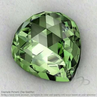 Green Amethyst Heart Shape Calibrated Cabochons