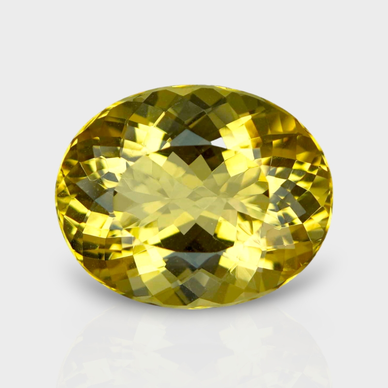 Yellow Beryl 19x16mm Faceted Oval AAA Grade Loose Gemstone - 158228