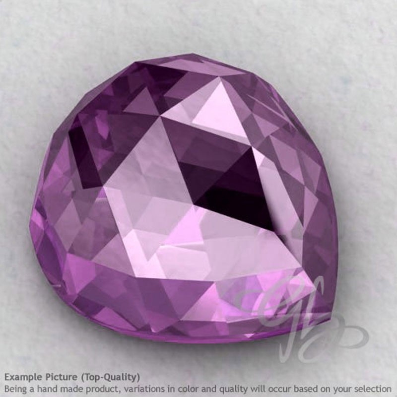 Brazilian Amethyst Heart Shape Calibrated Cabochons