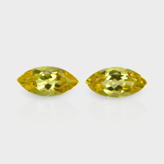 Yellow Beryl 12x6mm Faceted Marquise AAA Grade Matched Gemstones Pair - 142212