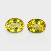 Yellow Beryl 10X8mm Faceted Oval AAA Grade Matched Gemstones Pair - 158269
